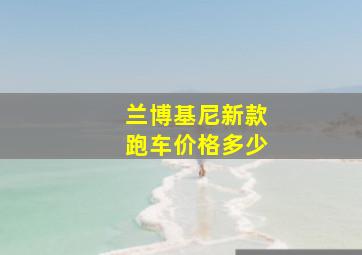 兰博基尼新款跑车价格多少