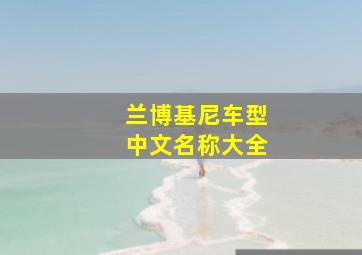 兰博基尼车型中文名称大全