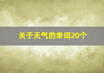 关于天气的单词20个