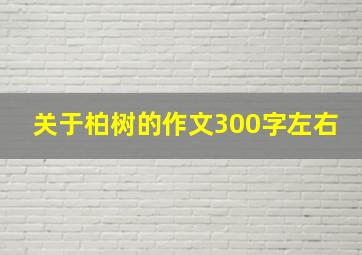 关于柏树的作文300字左右