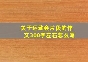 关于运动会片段的作文300字左右怎么写