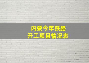 内蒙今年铁路开工项目情况表