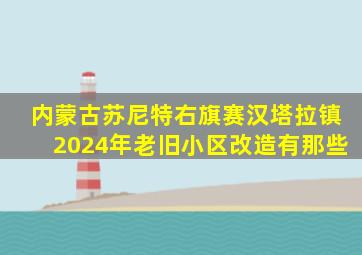 内蒙古苏尼特右旗赛汉塔拉镇2024年老旧小区改造有那些