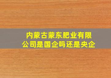 内蒙古蒙东肥业有限公司是国企吗还是央企