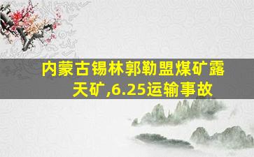 内蒙古锡林郭勒盟煤矿露天矿,6.25运输事故