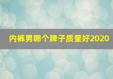 内裤男哪个牌子质量好2020