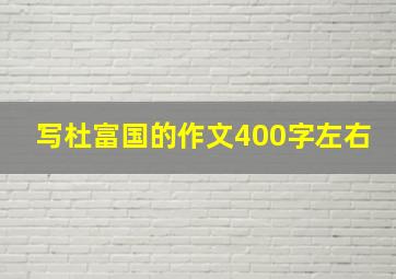 写杜富国的作文400字左右