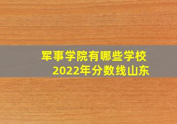 军事学院有哪些学校2022年分数线山东