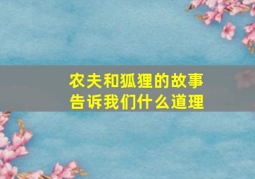 农夫和狐狸的故事告诉我们什么道理