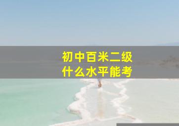 初中百米二级什么水平能考