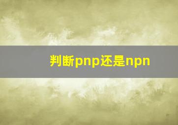 判断pnp还是npn