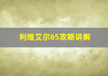 利维艾尔65攻略讲解