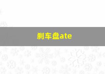 刹车盘ate