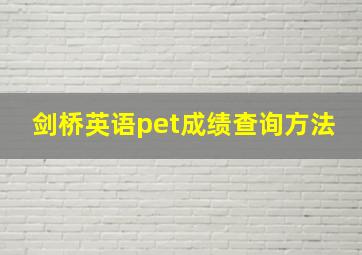 剑桥英语pet成绩查询方法