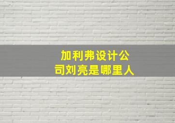 加利弗设计公司刘亮是哪里人