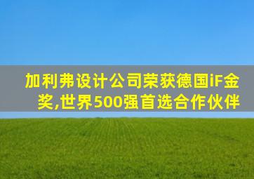 加利弗设计公司荣获德国iF金奖,世界500强首选合作伙伴