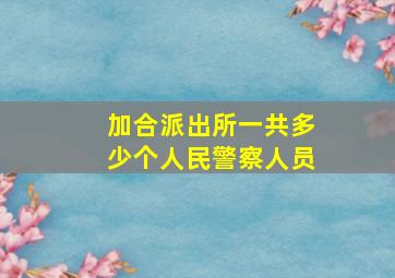 加合派出所一共多少个人民警察人员