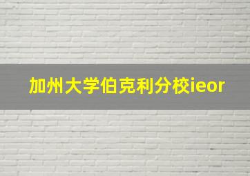 加州大学伯克利分校ieor