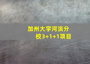 加州大学河滨分校3+1+1项目