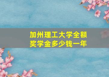 加州理工大学全额奖学金多少钱一年