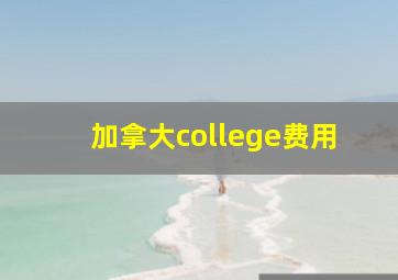 加拿大college费用