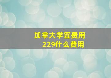 加拿大学签费用229什么费用