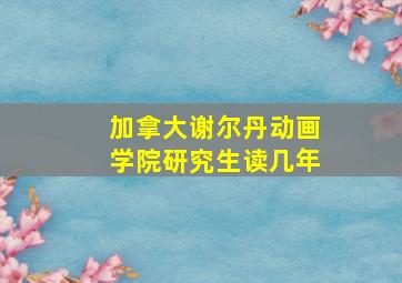 加拿大谢尔丹动画学院研究生读几年