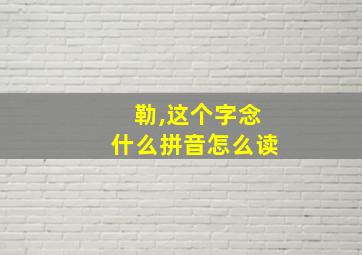 勒,这个字念什么拼音怎么读