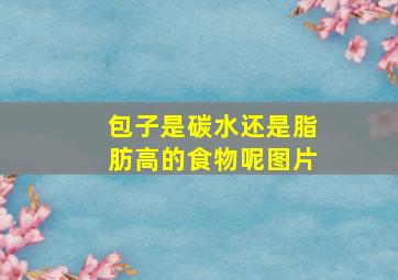 包子是碳水还是脂肪高的食物呢图片