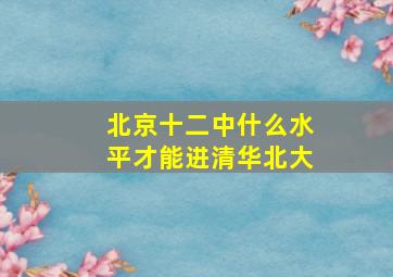 北京十二中什么水平才能进清华北大