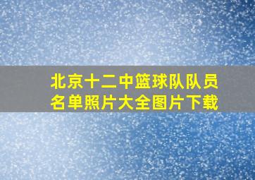 北京十二中篮球队队员名单照片大全图片下载