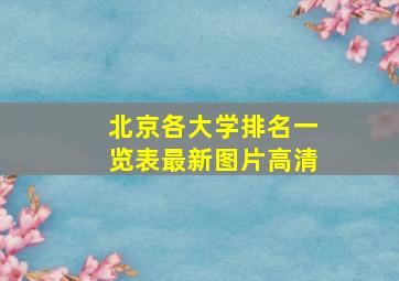 北京各大学排名一览表最新图片高清