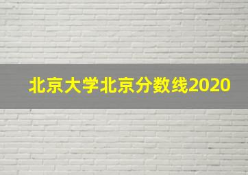 北京大学北京分数线2020