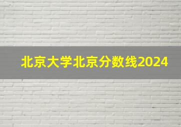 北京大学北京分数线2024