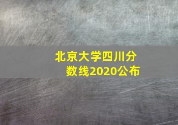 北京大学四川分数线2020公布