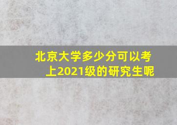 北京大学多少分可以考上2021级的研究生呢