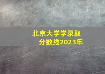 北京大学学录取分数线2023年