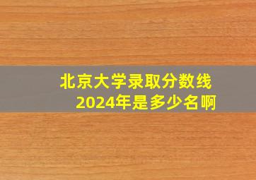 北京大学录取分数线2024年是多少名啊