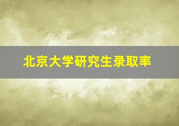 北京大学研究生录取率