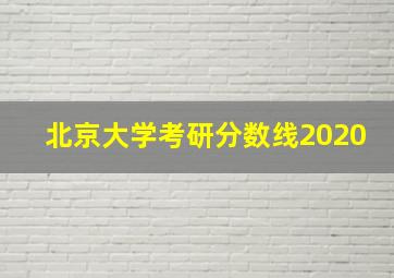 北京大学考研分数线2020