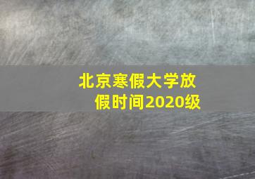 北京寒假大学放假时间2020级