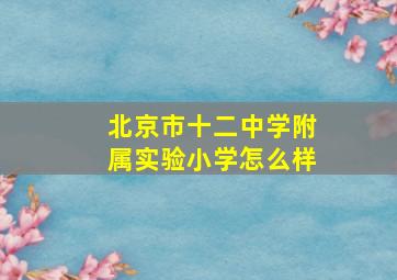 北京市十二中学附属实验小学怎么样