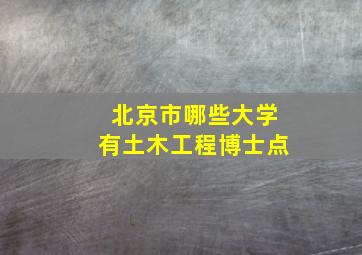 北京市哪些大学有土木工程博士点