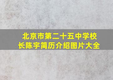 北京市第二十五中学校长陈宇简历介绍图片大全