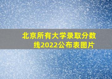 北京所有大学录取分数线2022公布表图片