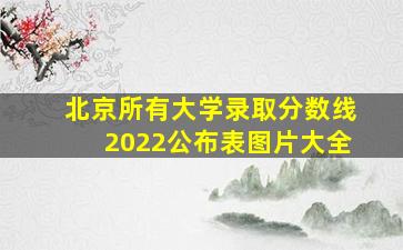 北京所有大学录取分数线2022公布表图片大全