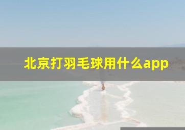 北京打羽毛球用什么app