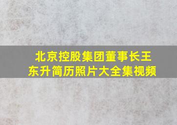 北京控股集团董事长王东升简历照片大全集视频