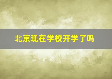 北京现在学校开学了吗