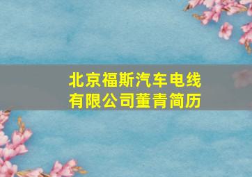 北京福斯汽车电线有限公司董青简历